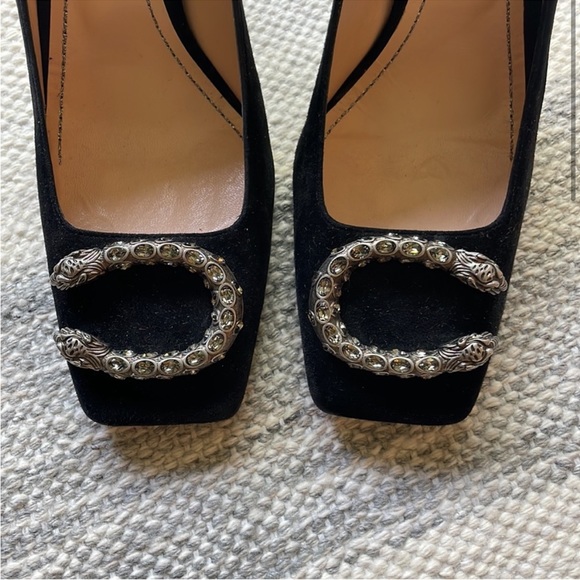⚡️Gucci Dionysus Square Toe Suede Leather Crystal Heels - Picture 3 of 10